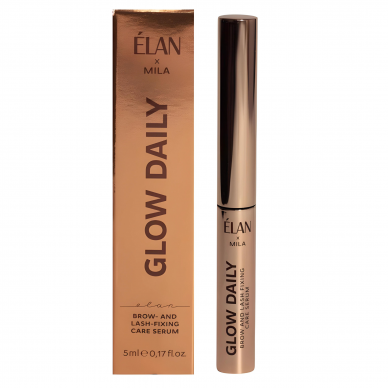 ELAN GLOW DAILY - antakių ir blakstienų fiksavimo priežiūros serumas, 5 ml