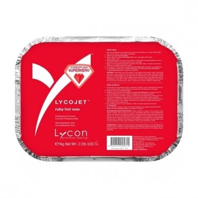 LYCON LYCOJET RUBY HOT WAX - karštasis vaškas veido depiliacijai, 1 kg