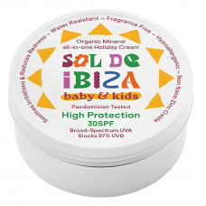 SOL DE IBIZA apsauginis kremas veidui ir kūnui nuo saulės vaikams BABY&KIDS SPF 30, 100 g