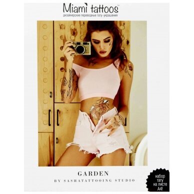 VARDINIŲ LAIKINŲ TATUIRUOČIŲ RINKINYS Garden by Nora Ink 1